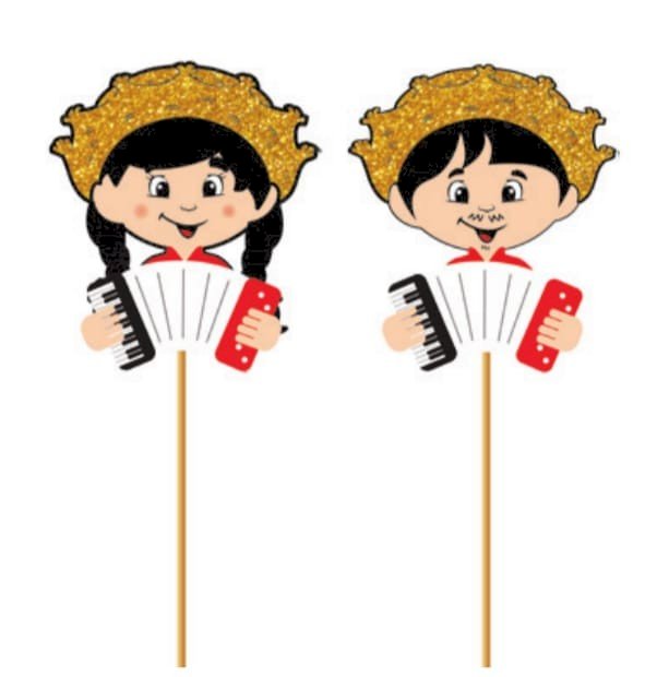 TOPO DE BOLO CAIPIRAS NO PALITO C/2