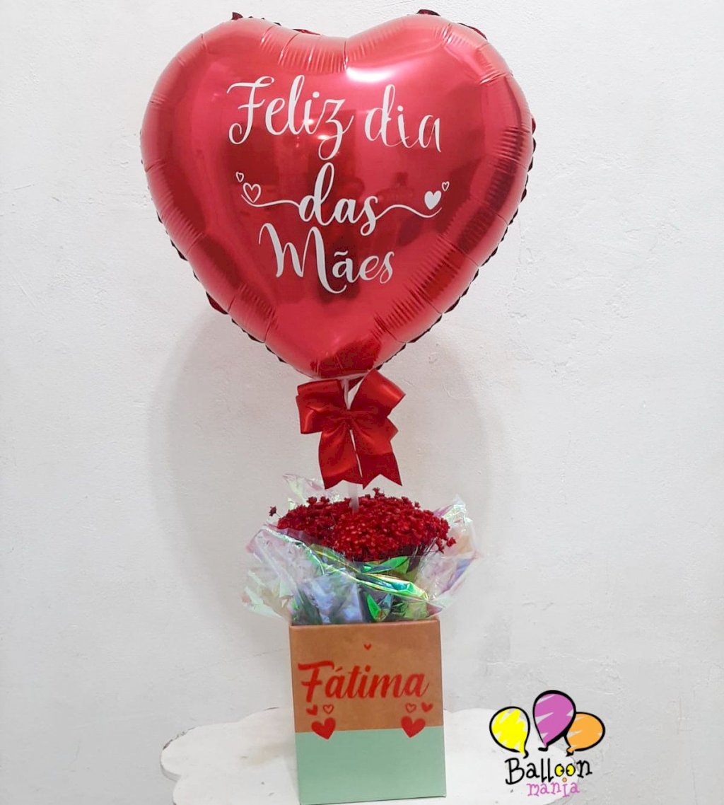 ARRANJO BALAO METALIZADO SEMPRE VIVA MAE