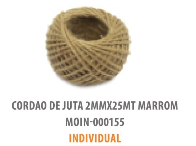 CORDAO DE JUTA UND TAM.2MMX25MTS