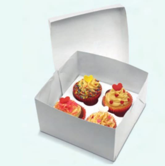 CAIXA DE TRANSPORTE PARA 4 CUPCAKE UND BRANCO