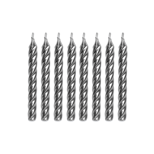 VELA ESPIRAL PRATEADA METALIZADA V024