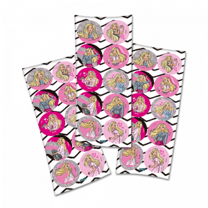 ADESIVO REDONDO BARBIE C/30