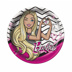 PRATO REDONDO BARBIE C/8
