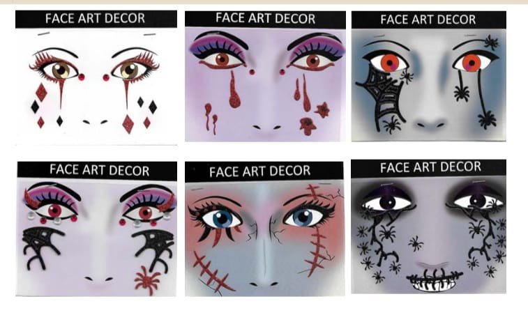 ADESIVO FACIAL TEMA HALLOWEEN 575 UND