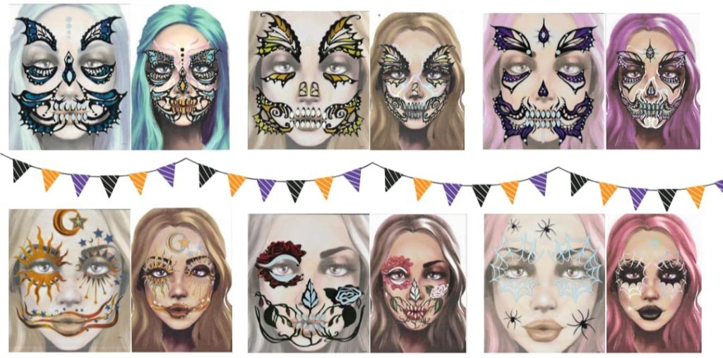 ADESIVO FACIAL TEMA HALLOWEEN 662 UND