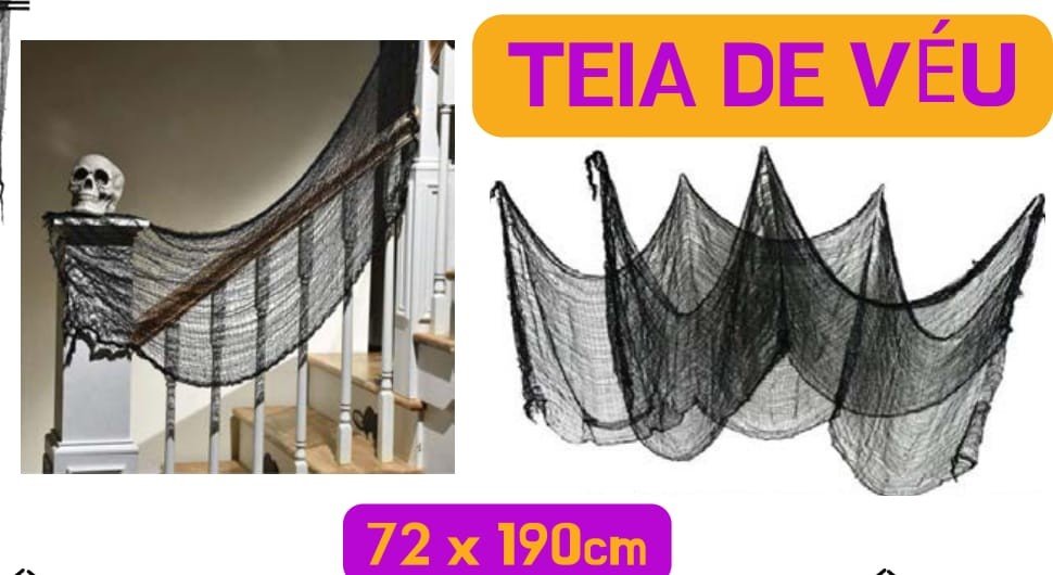 TEIA DE VEU EM TECIDO DECORATIVO 72X190CM  759