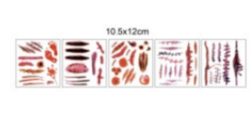 CONJUNTO TATUAGEM HALLOWEEN DIVERSO C/5 FOLHAS H214