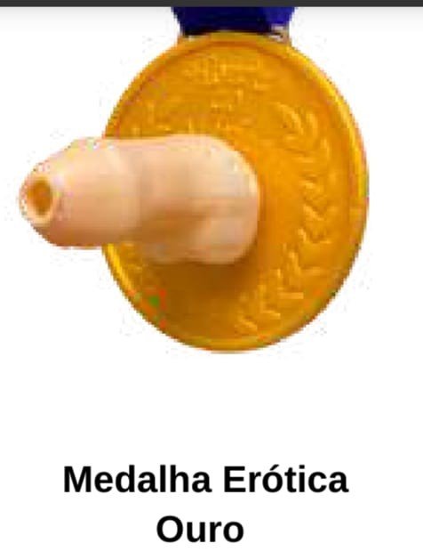 MEDALHA PLASTICA OURO EROTICA