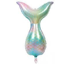 BALAO METALIZADO CAUDA DE SEREIA 25,5X62CM