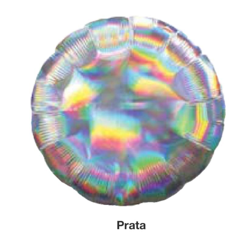 BALAO METALIZADO REDONDO 18¨ PRATA