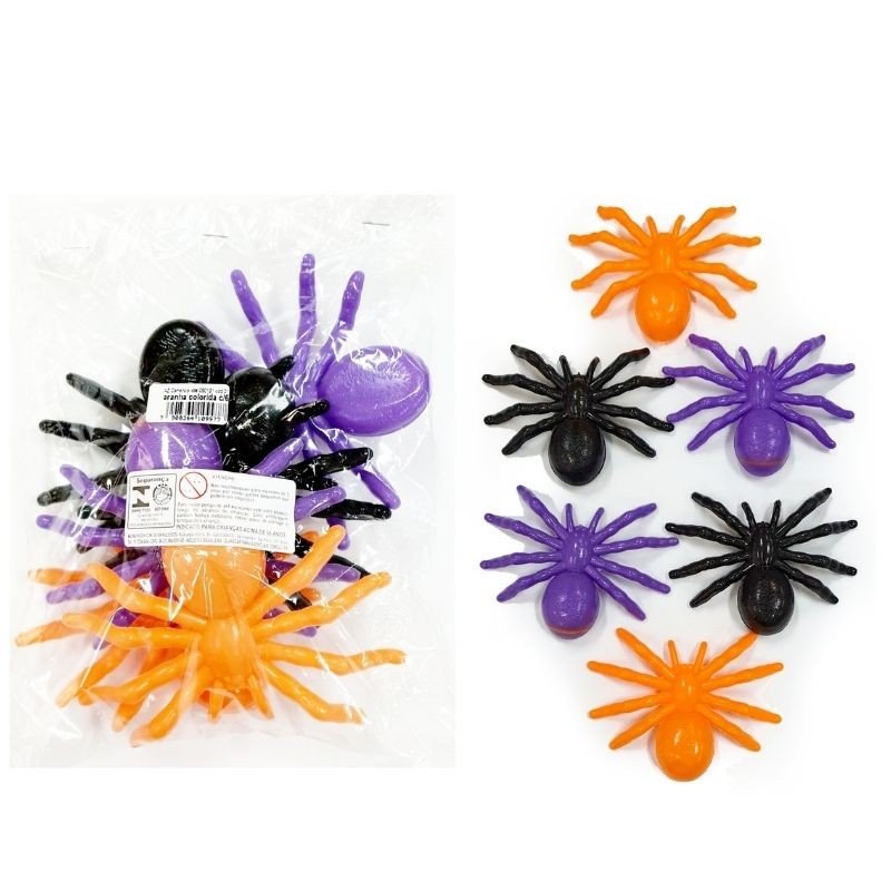 MINI ARANHA COLORIDA C/10