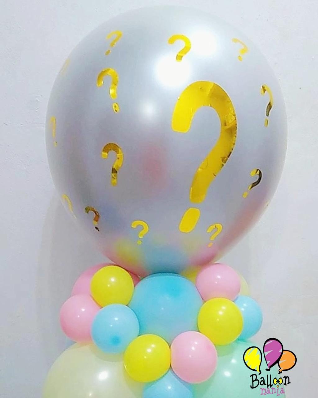 BALAO CHA REVELACAO INTERROGACAO DOURADO 23597