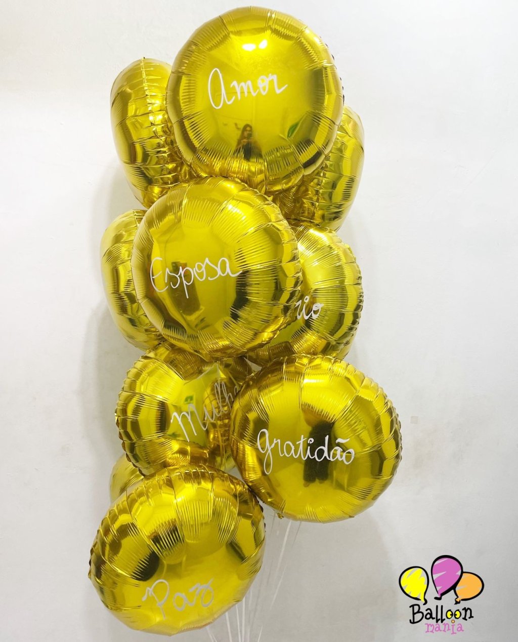 BALAO METALIZADO GAS HELIO ESCRITA MANUAL UND