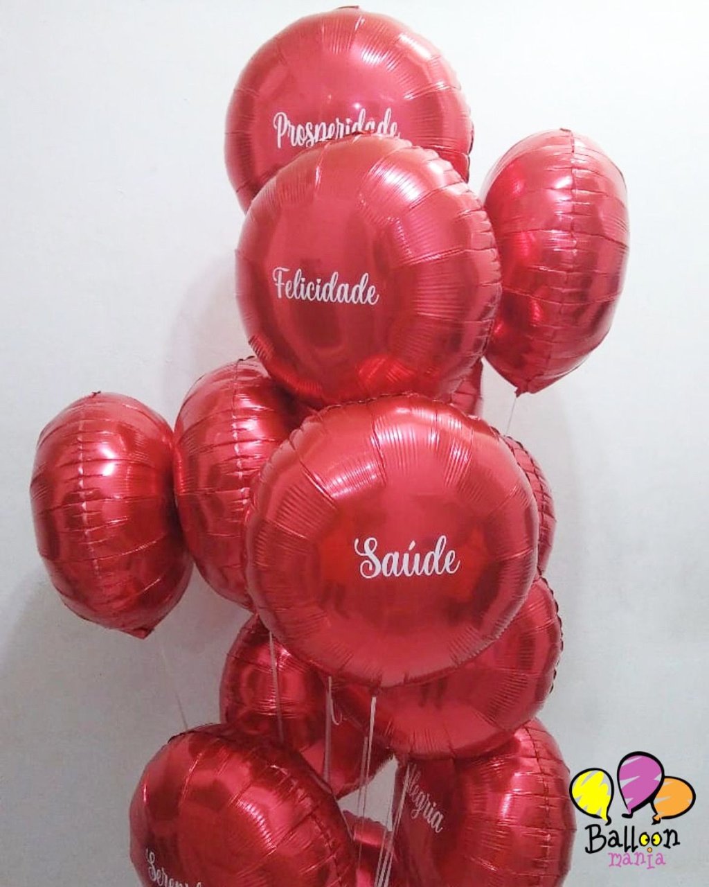 BALAO METALIZADO ADESIVADO COM UM NOME  GAS HELIO UNIDADE