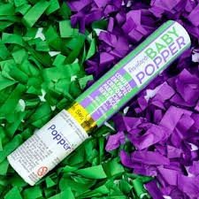 LANCA CONFETES LILAS OU VERDE REVELACAO 30CM