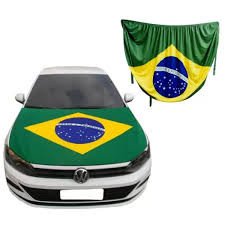 BANDEIRA DO BRASIL EM TECIDO COM ELASTICO PARA CARRO 110X150CM