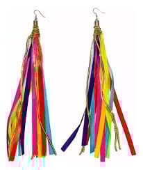 BRINCOS COM FITA EM TECIDO