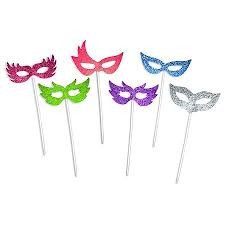 PALITO PARA PETISCO MASCARA DE CARNAVAL C/6