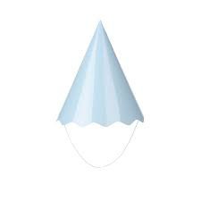 CHAPEU DE PAPEL LISO AZUL CLARO C/8