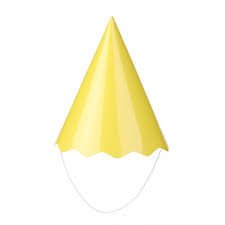 CHAPEU DE PAPEL LISO AMARELO C/8