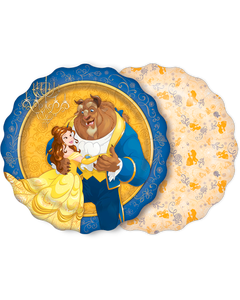 Prato Papel Redondo 18 Cm Bela E A Fera 08 Un.