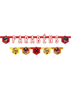 Faixa De Parabéns Ladybug Heroínas Regina Festas 01 Un