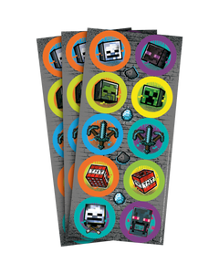 Adesivo Redondo 23x10,5cm Minecraft Grafite 30 Un.