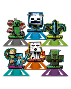 Decoração De Mesa Minecraft Grafite 6 Un.