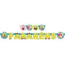 FAIXA PARABÉNS BOB ESPONJA C/1UND