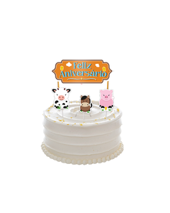 Decoracao De Bolo Festa Fazendinha 04 Un.