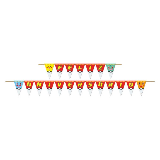 FAIXA FELIZ ANIVESRIO POCKET MONSTERS 175X13CM 01UND