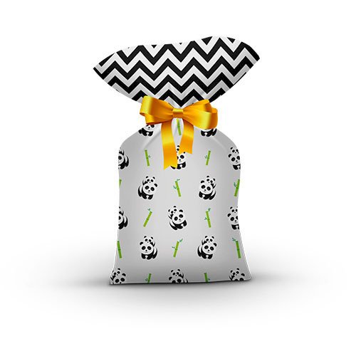 SACOLA SURPRESA PLAST. PANDA (FULL PRINT) 14X27CM C/8UND