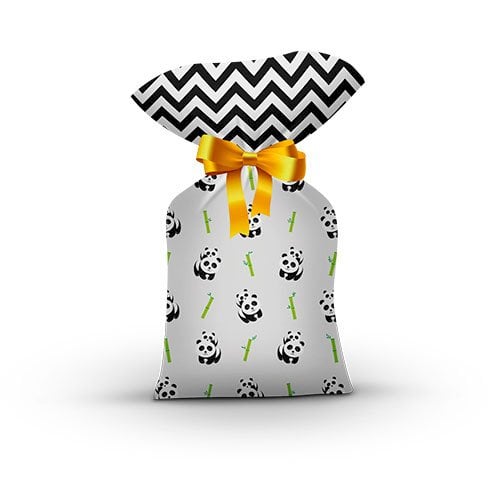 SACOLA SURPRESA PLAST. PANDA (FULL PRINT) 14X27CM C/8UND