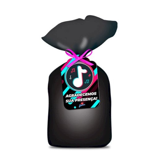 SACOLA PLAST. SURPRESA MUSIC MOVE(TIK TOK) FULL PRINT 14X27CM C/8UND