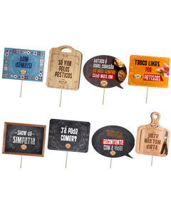 PLAQUINHA FOTO COM VARETA BOTECO C/8UND