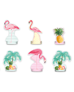 DECORACAO DE MESA FLAMINGO C/6UND