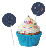 BANDEIRINHA PARA DOCINHOS PLAYSTATION C/8UND