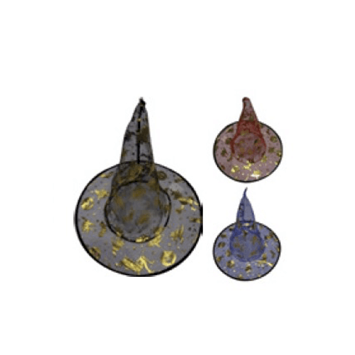 CHAPEU BRUXA HALLOWEEN  TAM 38X36CM TULE H011