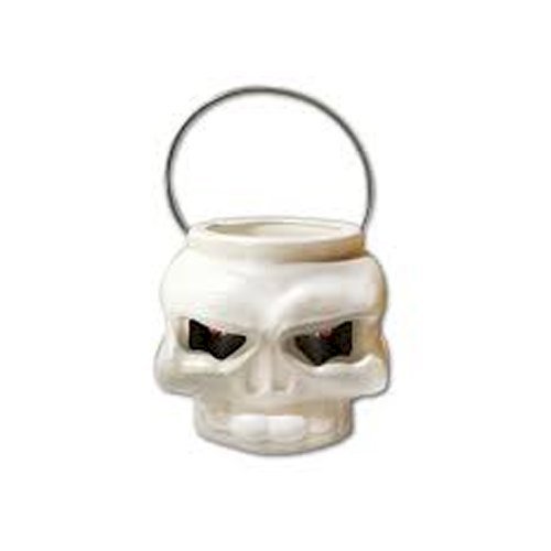 BALDE PLASTICO HALLOWEEN CRANIO BRANCO 20CM UND