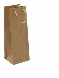 SACOLA PARA VINHO/GARRAFA COR KRAFT TAM: 10X40X49CM UNIDADE
