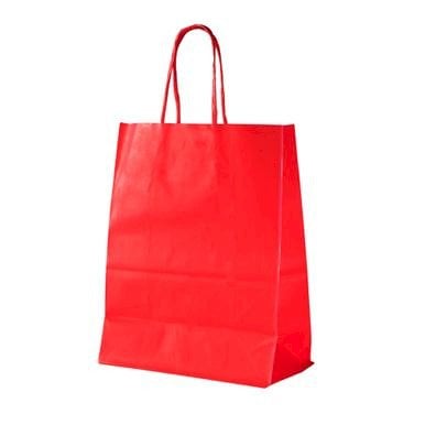 SACOLA PAPEL PP TAM: 18,0X9,0X22,0 C/10UND VERMELHO