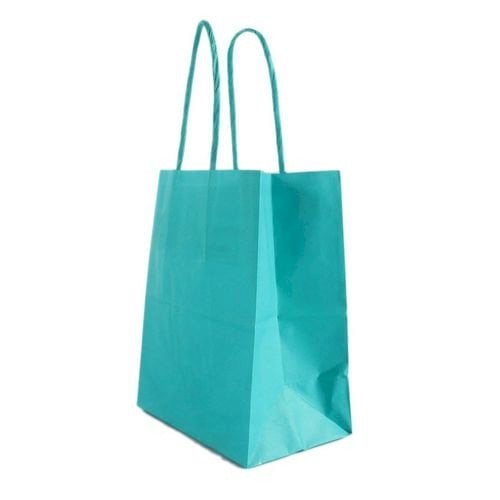 SACOLA PAPEL PP TAM: 18,0X9,0X22,0 C/10UND TURQUESA