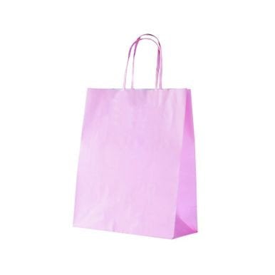 SACOLA PAPEL PP TAM: 18,0X9,0X22,0 C/10UND ROSA BEBE