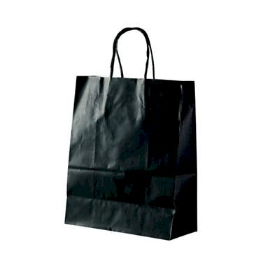 SACOLA PAPEL PP TAM: 18,0X9,0X22,0 C/10UND PRETO