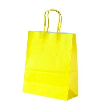 SACOLA PAPEL PP TAM: 18,0X9,0X22,0 C/10UND AMARELO