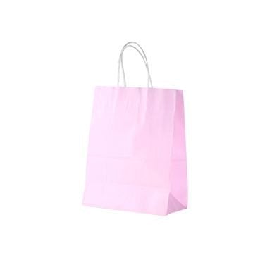 SACOLA PAPEL MI TAM: 15,0X8,0X16,0CMC/10UND ROSA BEBE