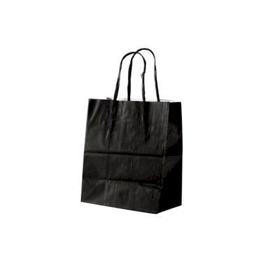 SACOLA PAPEL MI TAM: 15,0X8,0X16,0CMC/10UND PRETO