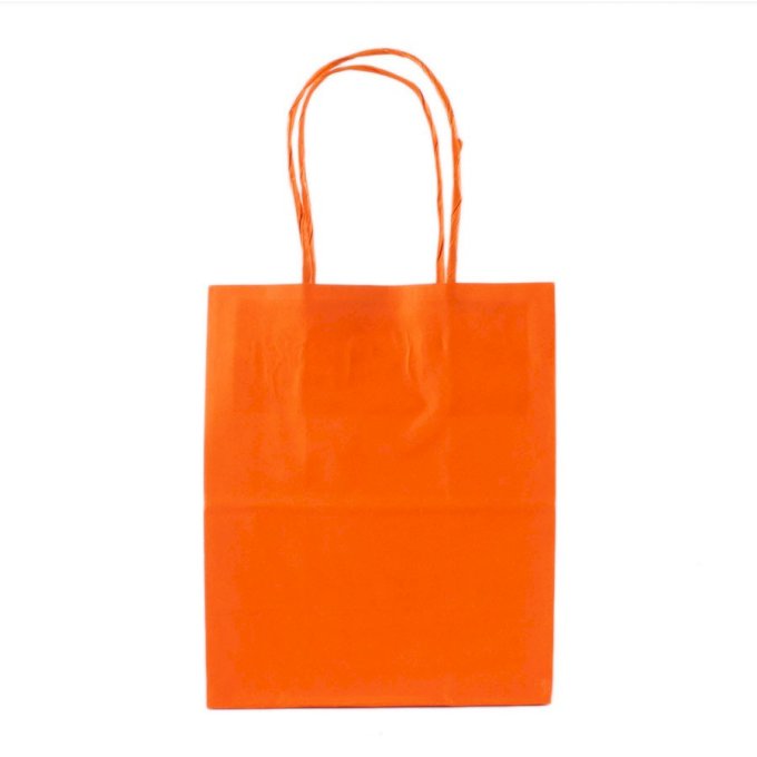 SACOLA PAPEL MI TAM: 15,0X8,0X16,0CMC/10UND LARANJA