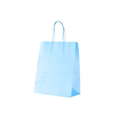 SACOLA PAPEL MI TAM: 15,0X8,0X16,0CMC/10UND AZUL BEBE