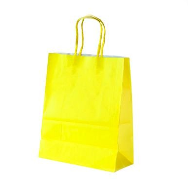 SACOLA PAPEL MI TAM: 15,0X8,0X16,0CMC/10UND AMARELO